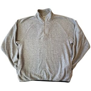 Vtg Adidas Team Fleece Pullover Mens M Grey Quarter Zip Vintage Raglan Sporty